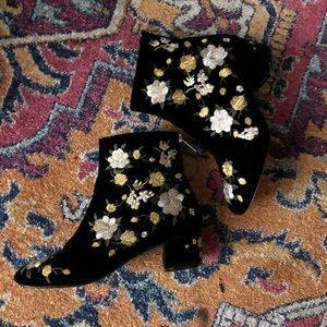 Topshop Embroidered Booties